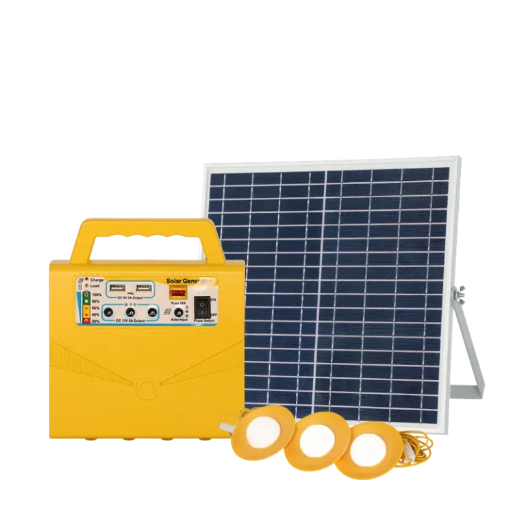 0464A20 20W Portable Solar Power System with LED Bulb and Soalr Panels