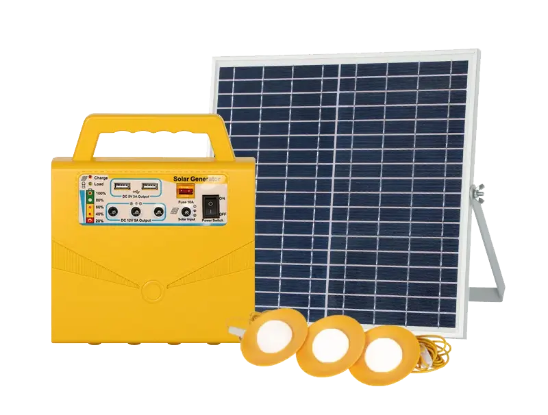 0464A20 20W Portable Solar Power System with LED Bulb and Soalr Panels