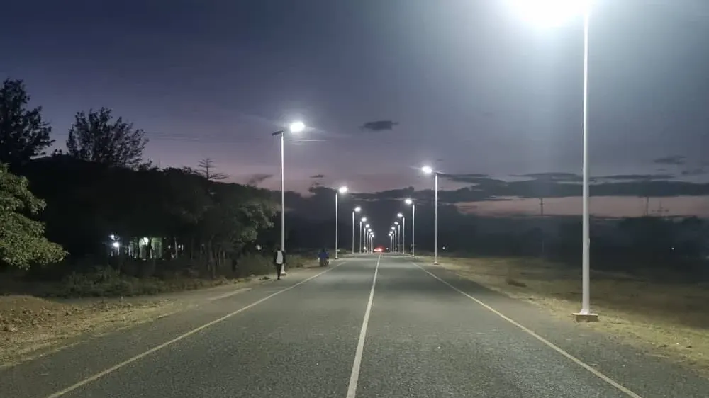 0278 series solar street light in Sanya Juu, Tanzania
