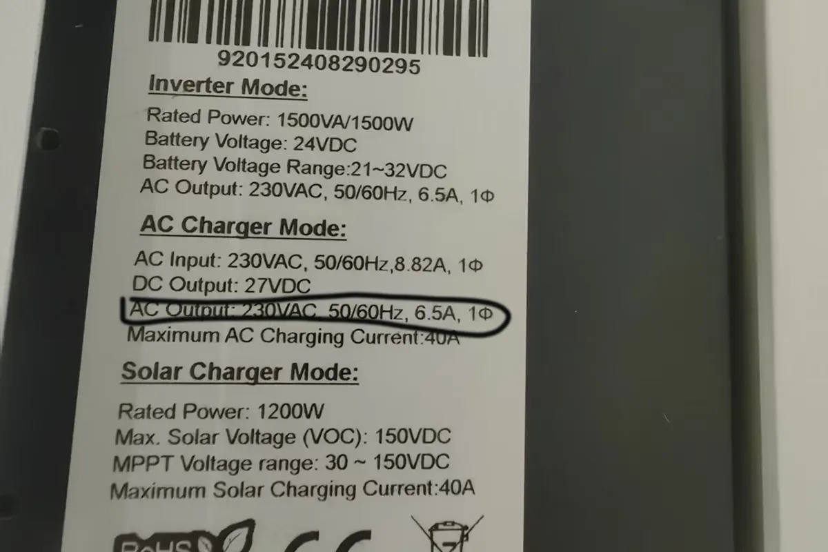 Single Phase Inverter AC Output 230 VAC