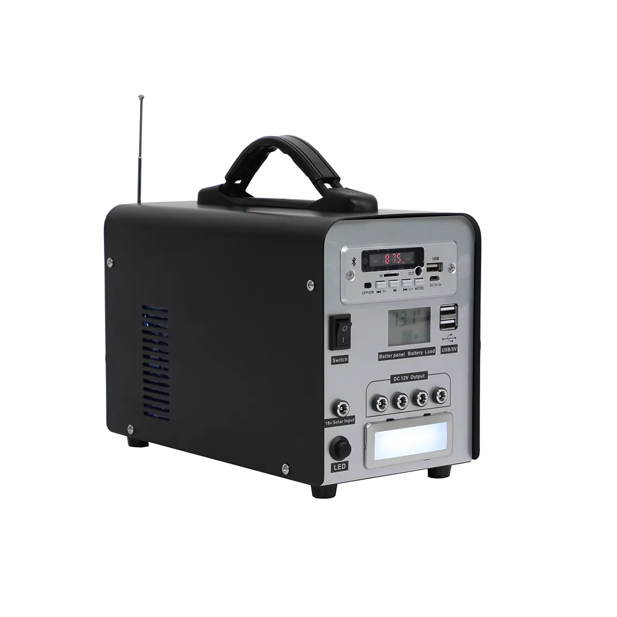 Side profile of the 0362B40-01 40W portable solar power station
