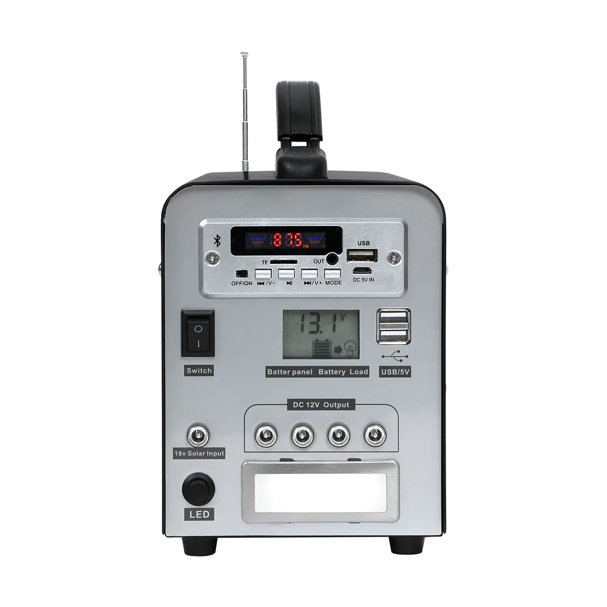 0362B40-01 40W Portable Solar Power system with LED Display USB DC Output and Bluetooth Speaker