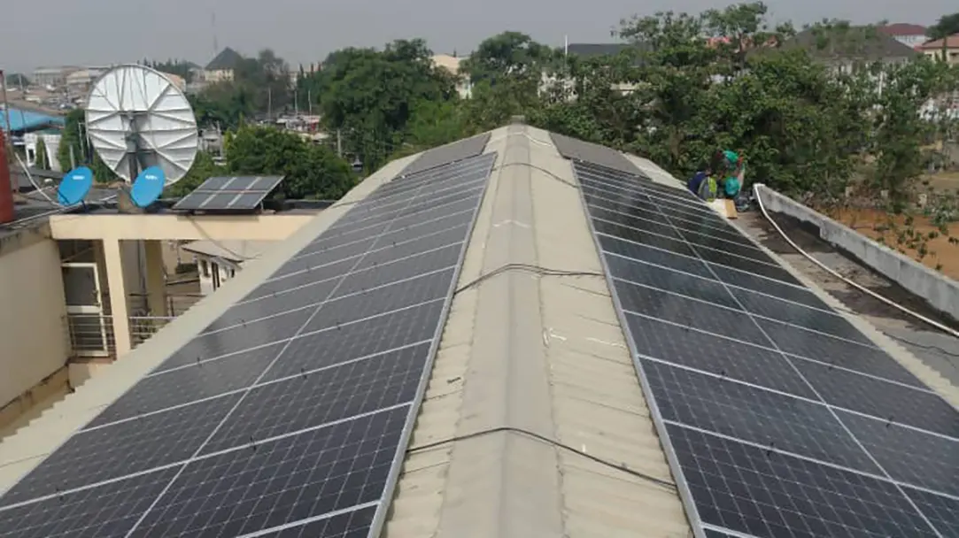 80MW Solar PV Energy Storage in Barkol, Xinjiang Rooftop solar PV array installation – 75kW capacity mounted on a commercial facility in Saudi Arabia.