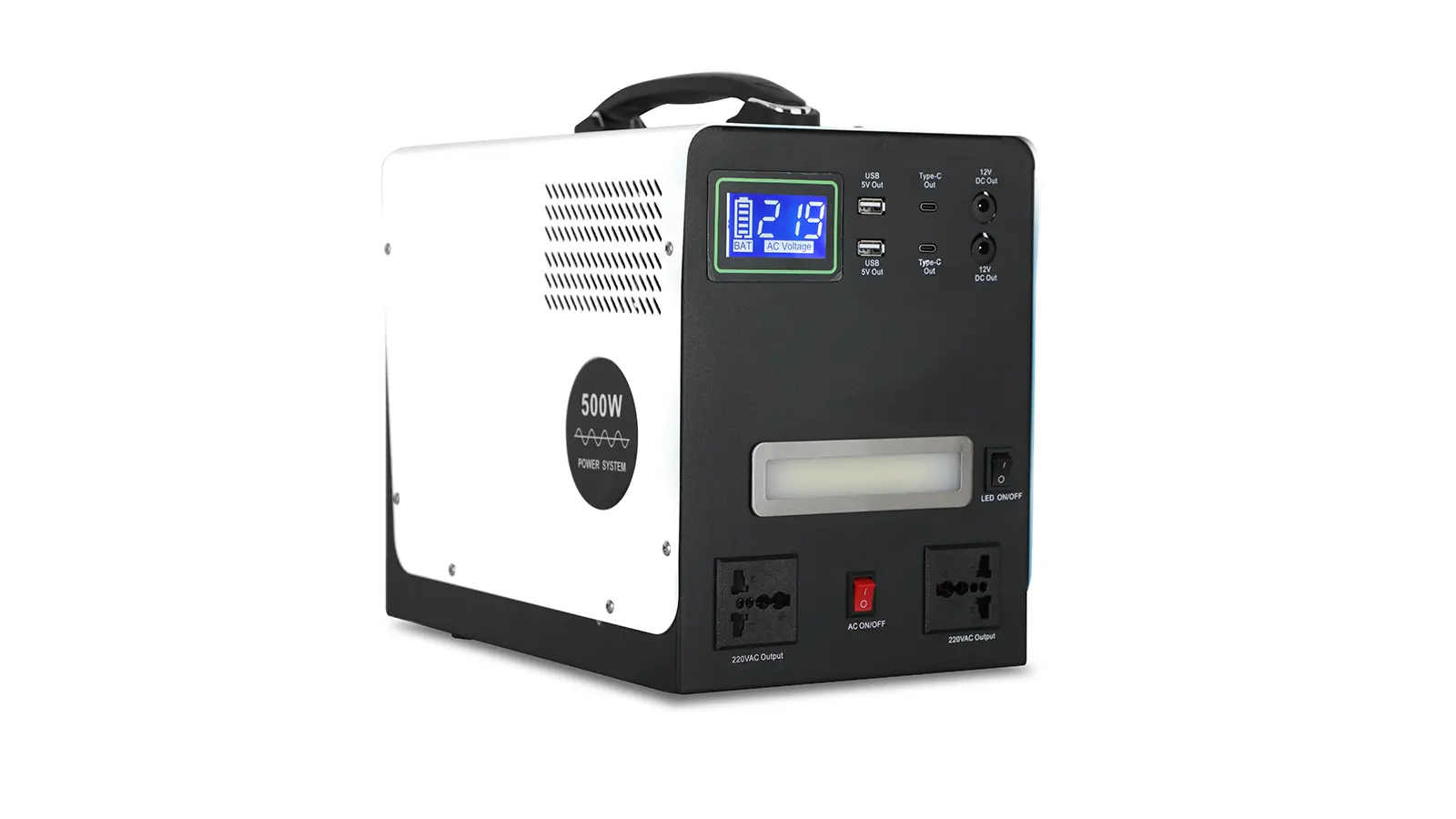 DQ1208 portable power station side view
