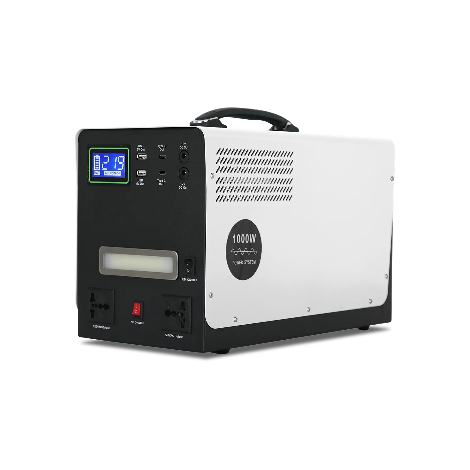 DQ1208 portable power station with LiFePO4 battery fast charging long lifespan