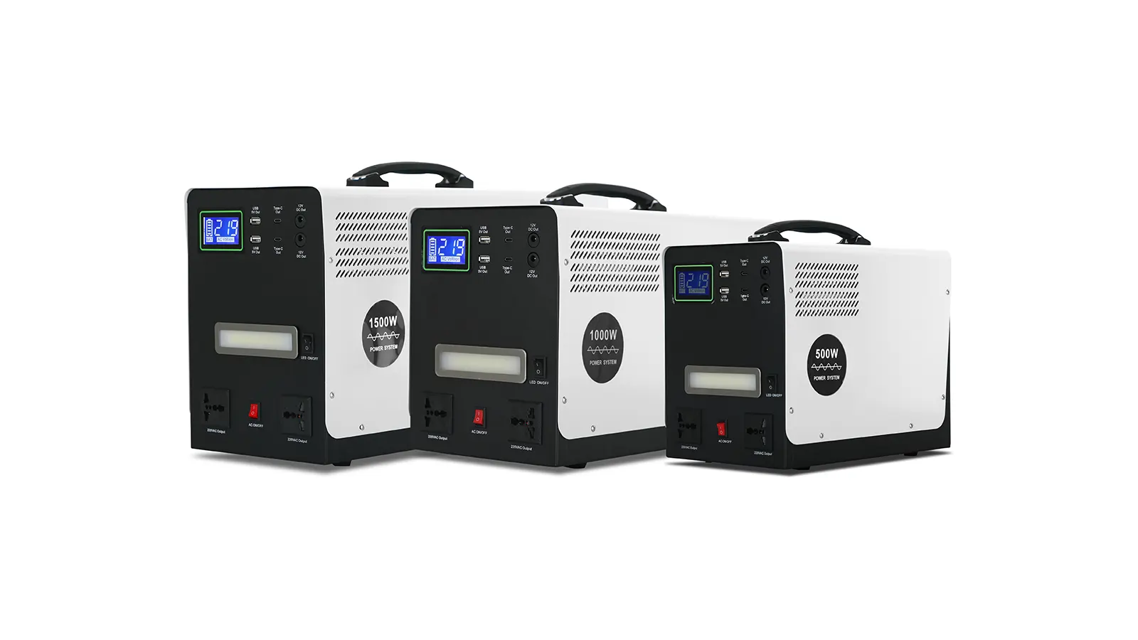 Three models of DQ1208 portable power station