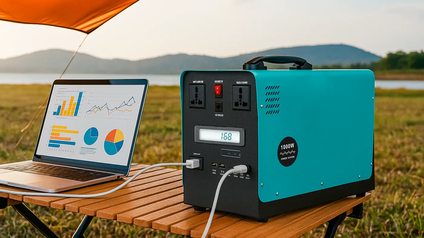 GODE DQ1208 portable power station with battery charger for outdoor camping and backup power supply
