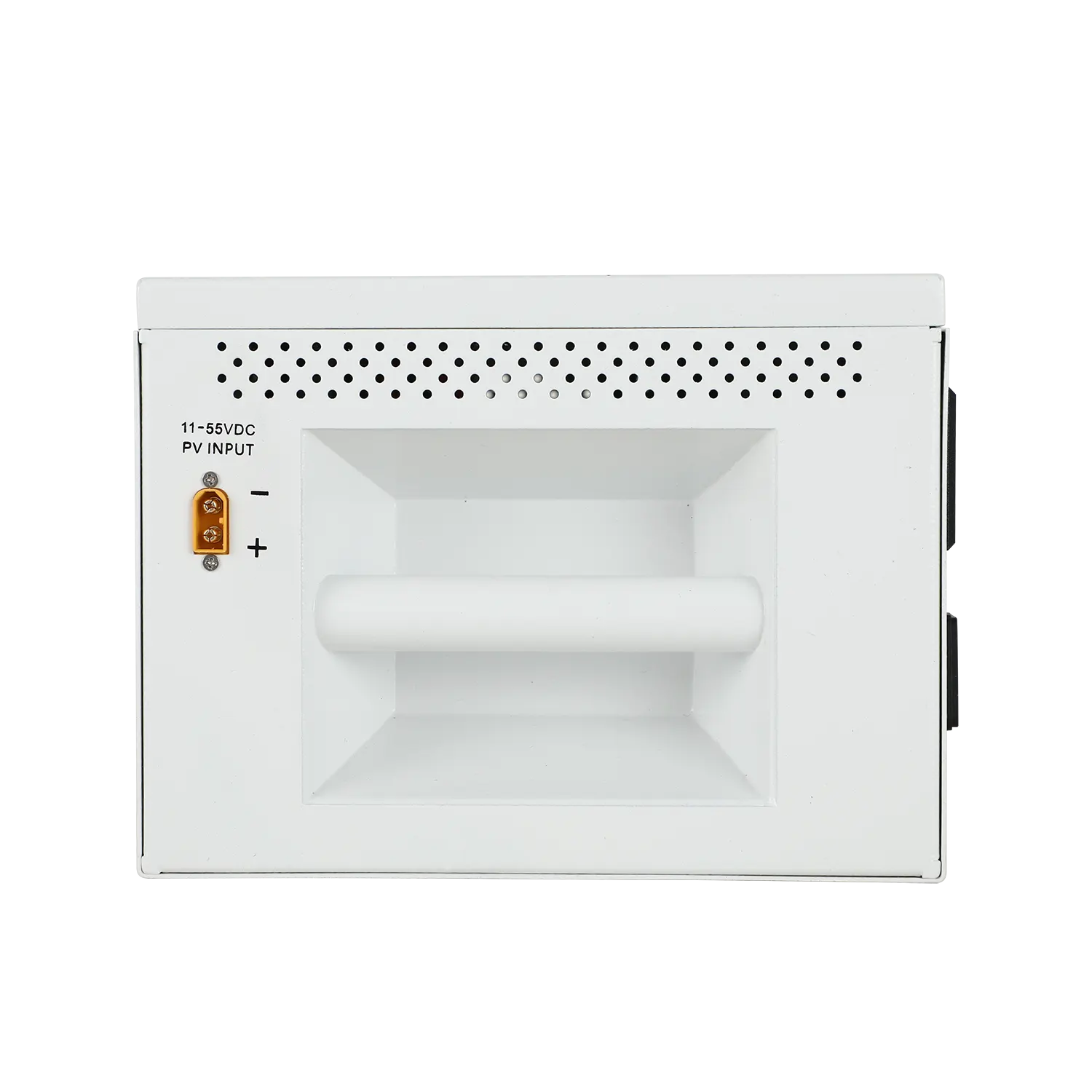 Bottom view of eBean300 showing cooling vents and Solar panel charging port