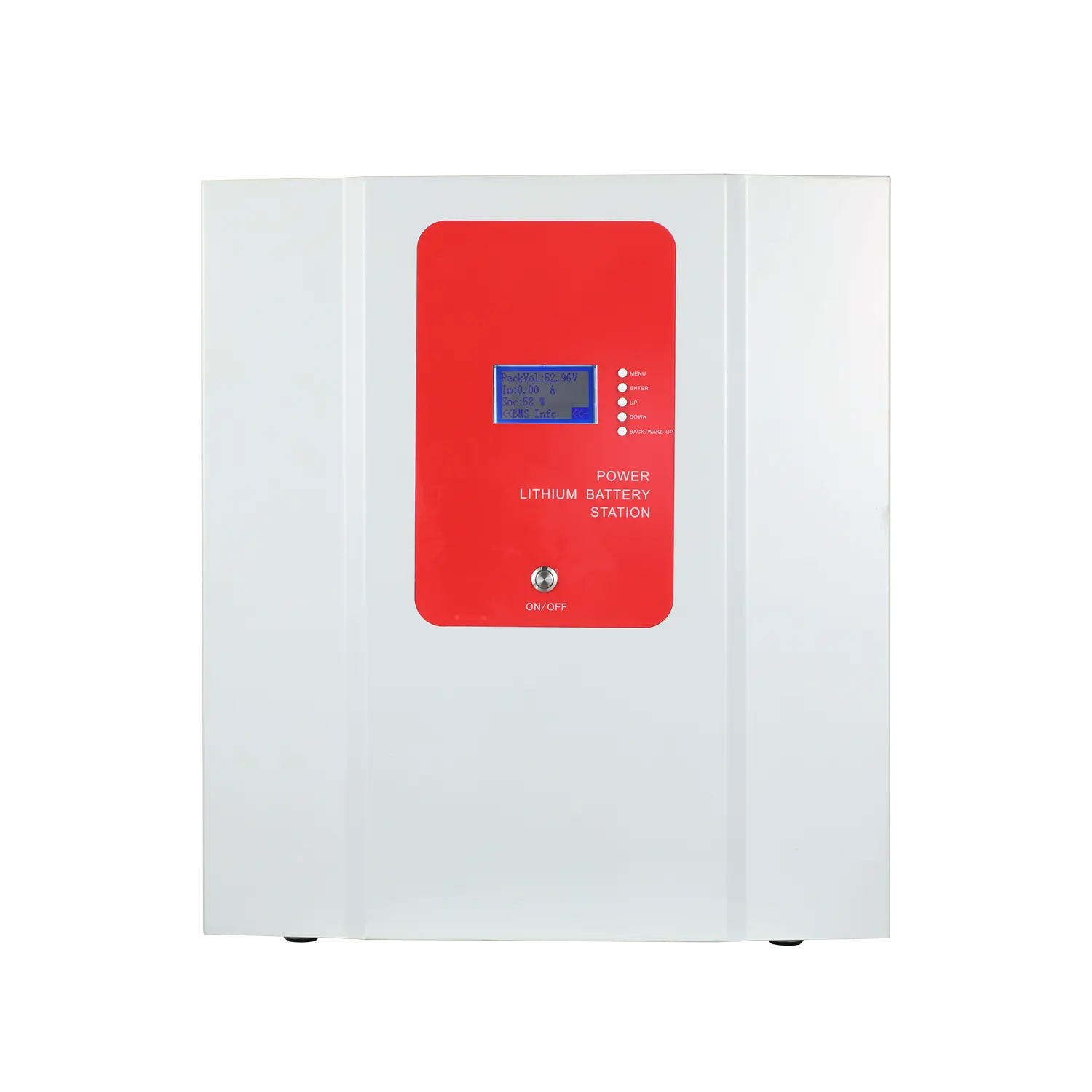 Front view of LF51100-10 51.2V 100Ah LiFePO4 battery pack