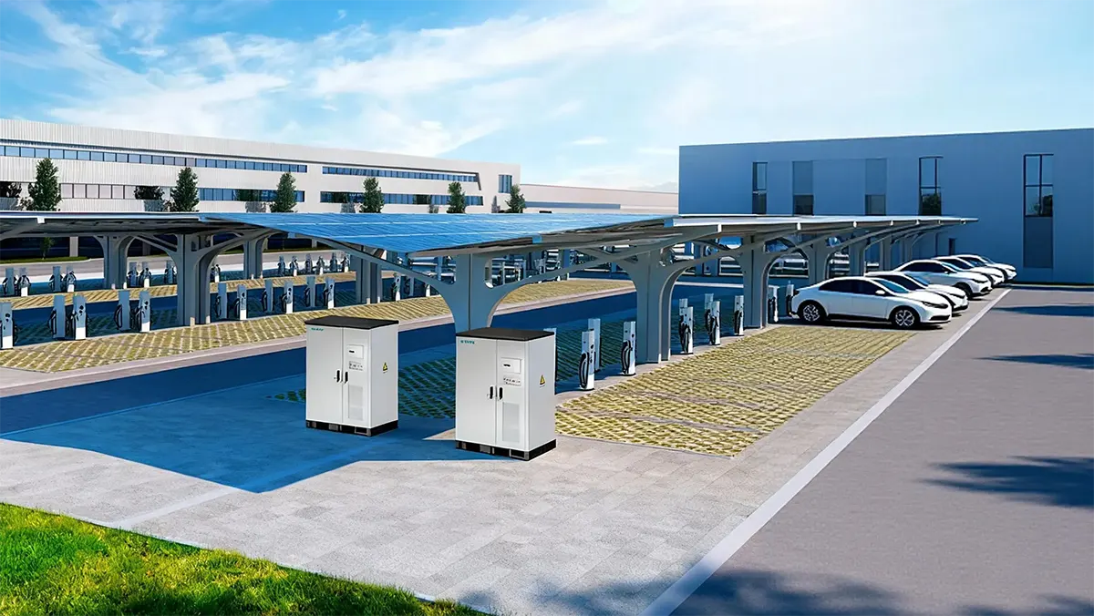 The DQ1913 ess deployed at the electric vehicle charging station is currently charging the electric vehicles.