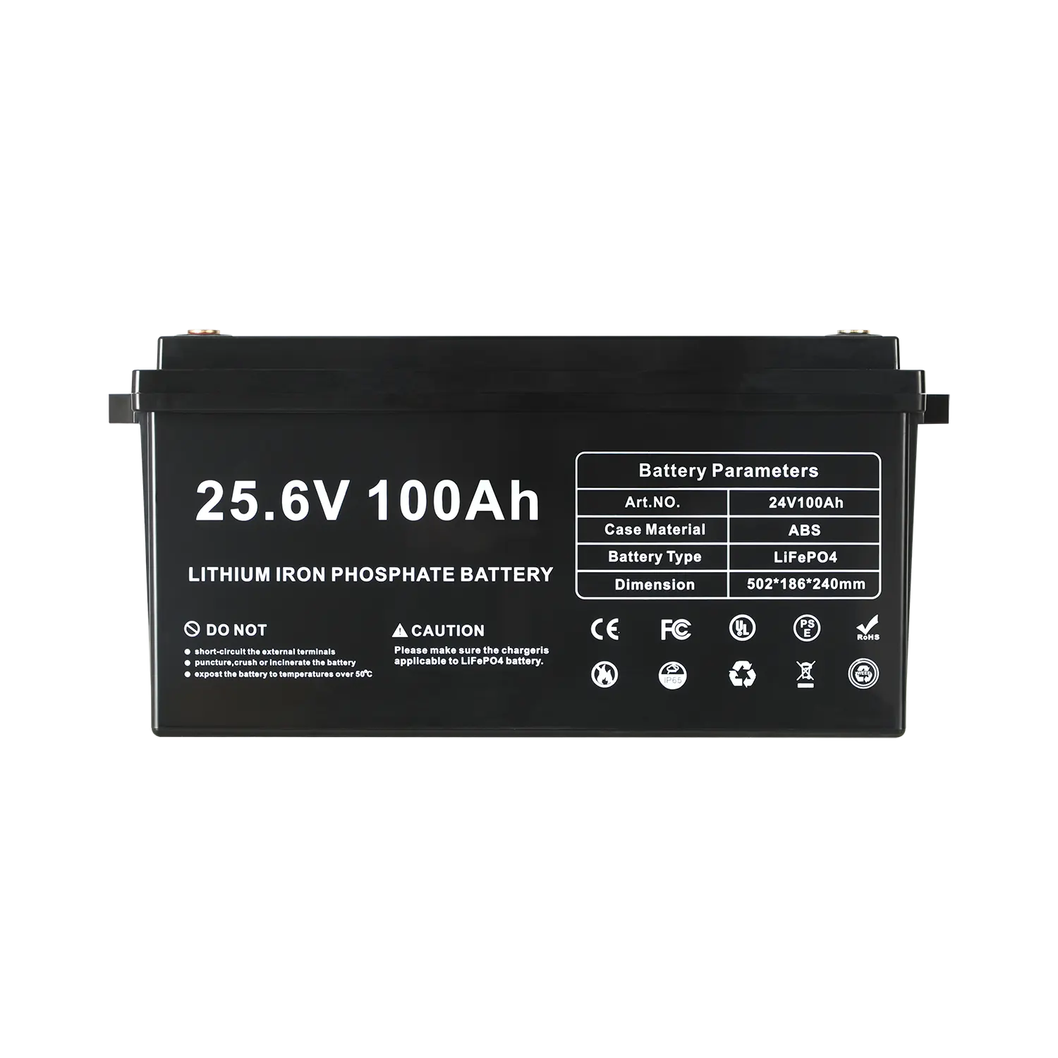 front view of LF24100-01 LA-to-Li battery pack