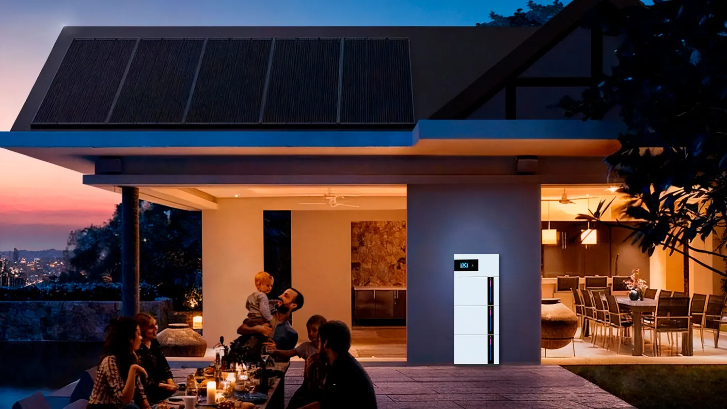 using DQ1906 solar energy storage system to power outdoor activities in the villa garden