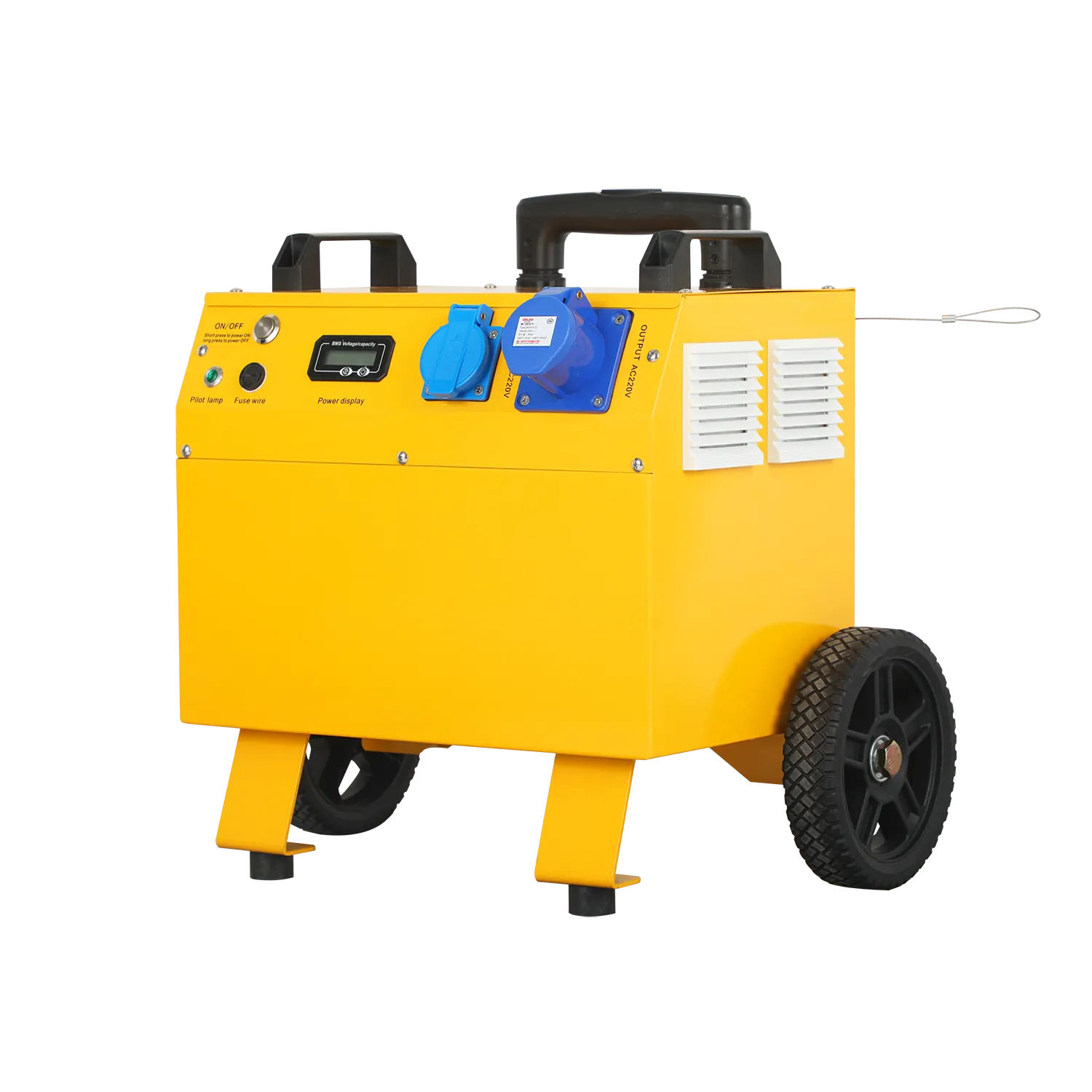 close up detail of epull energy 3kw portable engineering power supply showing build quality materials and engineering details