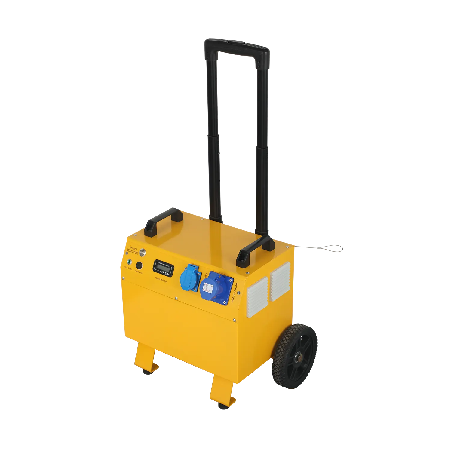 right top angle view of epull energy 3kw portable engineering power supply highlighting compact structure and rugged housing