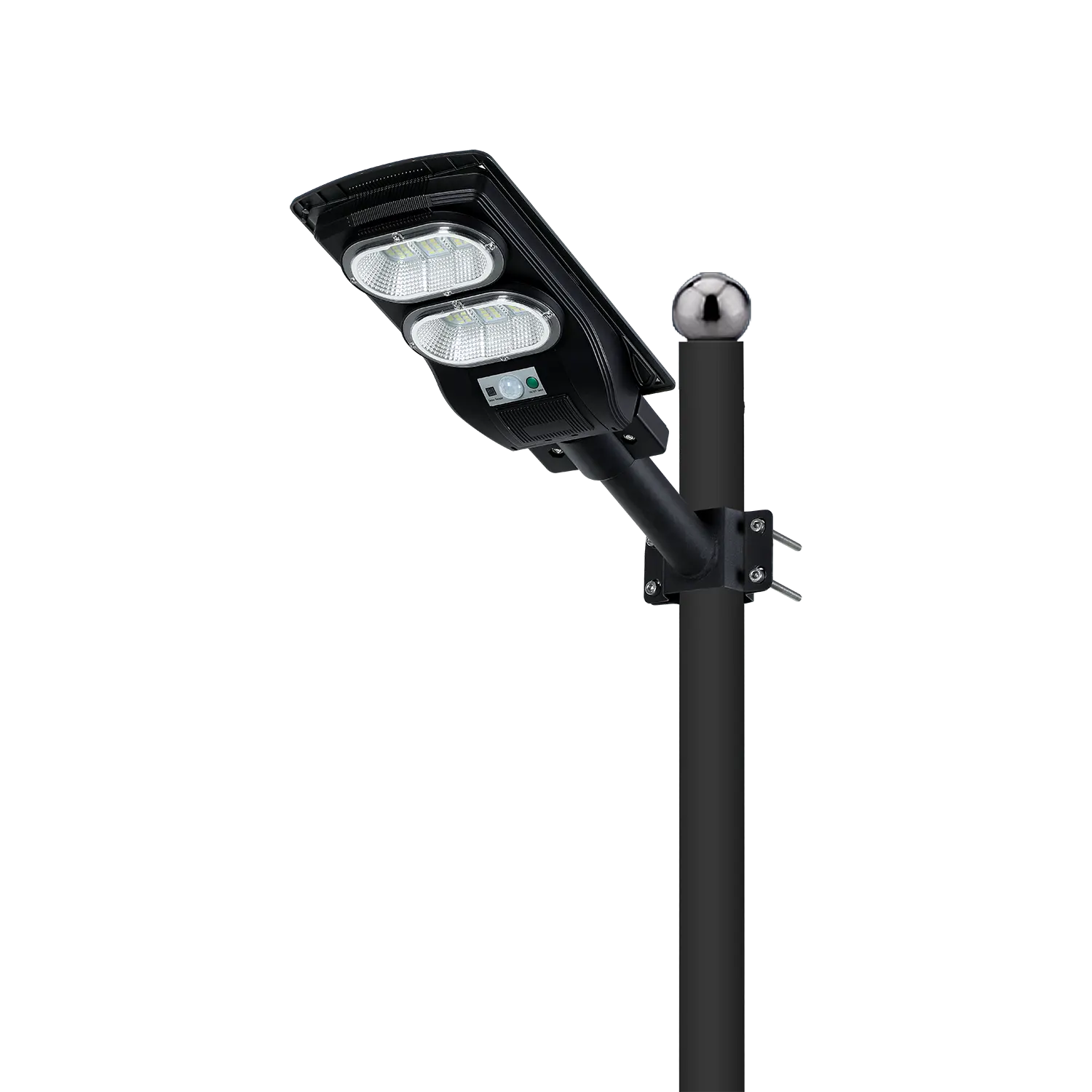 0426B100-03 100W All-in-One Solar Street Light Pole-Mounted Installation View